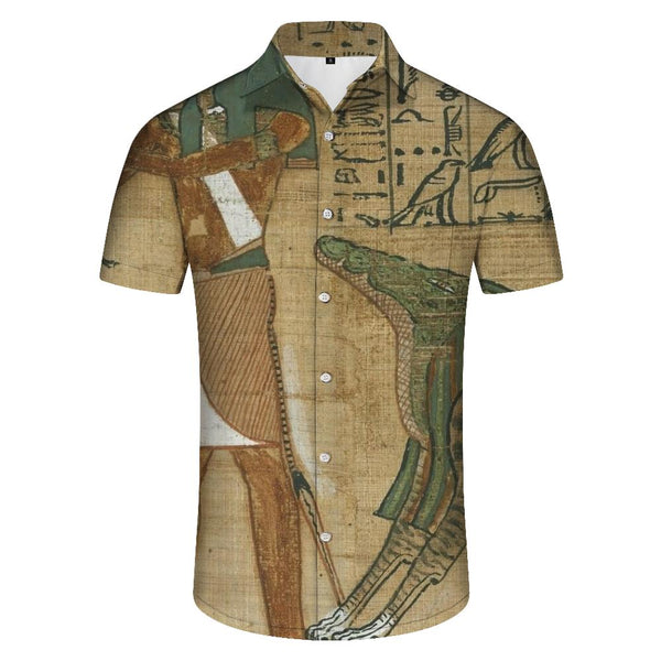 
Men's Ancient Egypt Pattern Button Down Dress Shirt Summer Casual Short Sleeve Shirt Suitable for Office Travel Beach
                