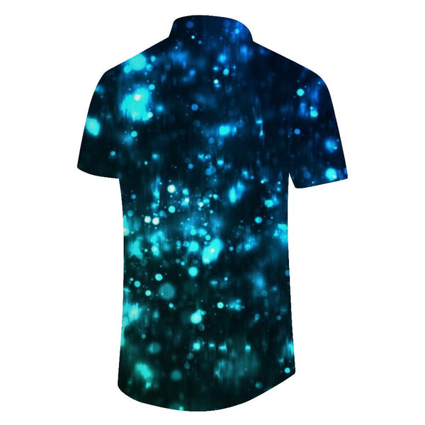 
Fantasy and beautiful fluorescent fashion men's casual button shirt short sleeve fashion shirt summer
                