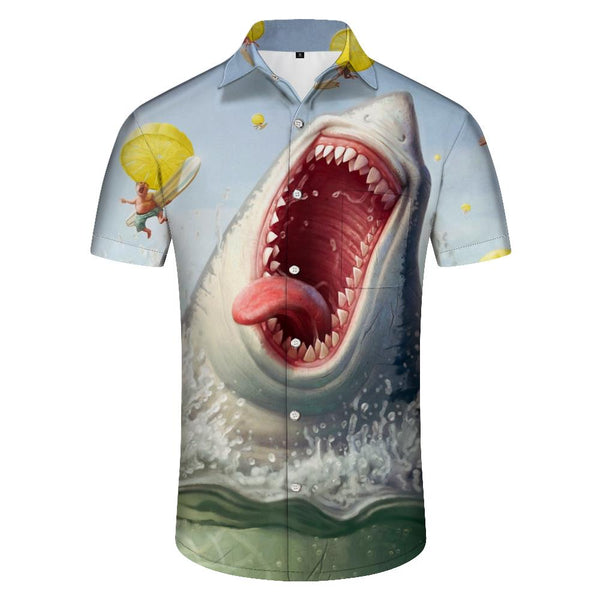 
Underwater Shark Men Shirt Short Sleeve Casual Shirt Men Shirt Summer Beach Hawaiian Shirt With Pockets
                