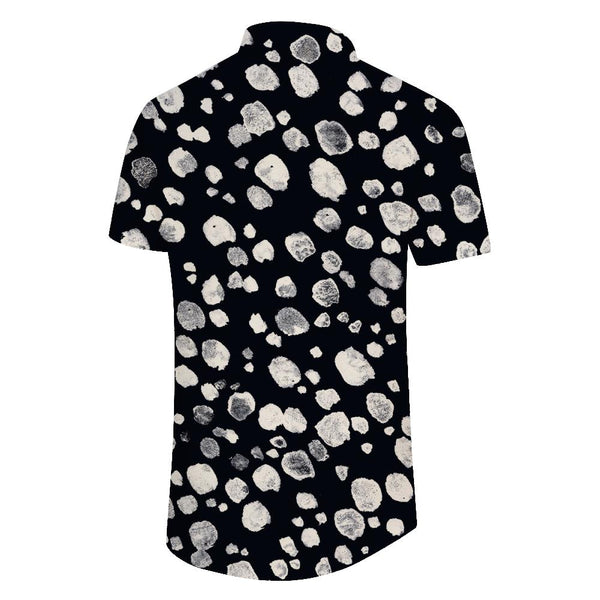 
Black fish fillet beach vacation men's casual tropical button-down Hawaiian loose lapel pocket short sleeve shirt outdoor
                