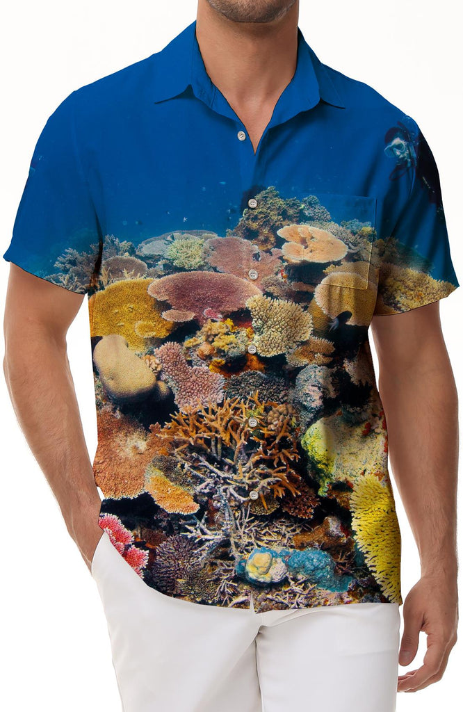 Men's Button Down Shirts 3D Graphic Print Hawaiian Shirts Summer Short Sleeve Shirt Tops