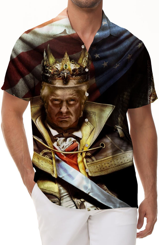 US Presidential Election Trump Becomes Hawaii Fashion Comfortable Breathable Men's Hip-Hop Trend Shirt Short Sleeve
