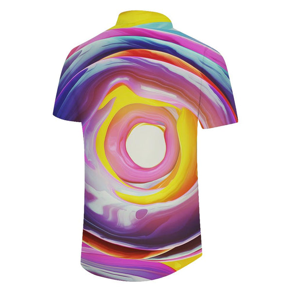 
Artistic color 3d digital printing men's casual short sleeve Hawaiian shirt neon rainbow beach shirt casual fashion shirt tops
                