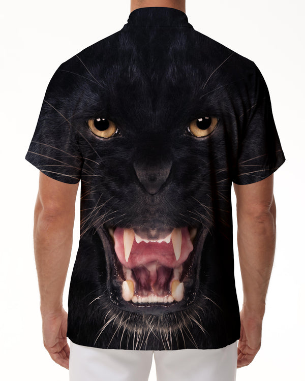
Roaring Leopard 3D Digital Print Pattern Tropical Fashion Cool Animal Hawaiian Men's Short Sleeve Button-Up
                