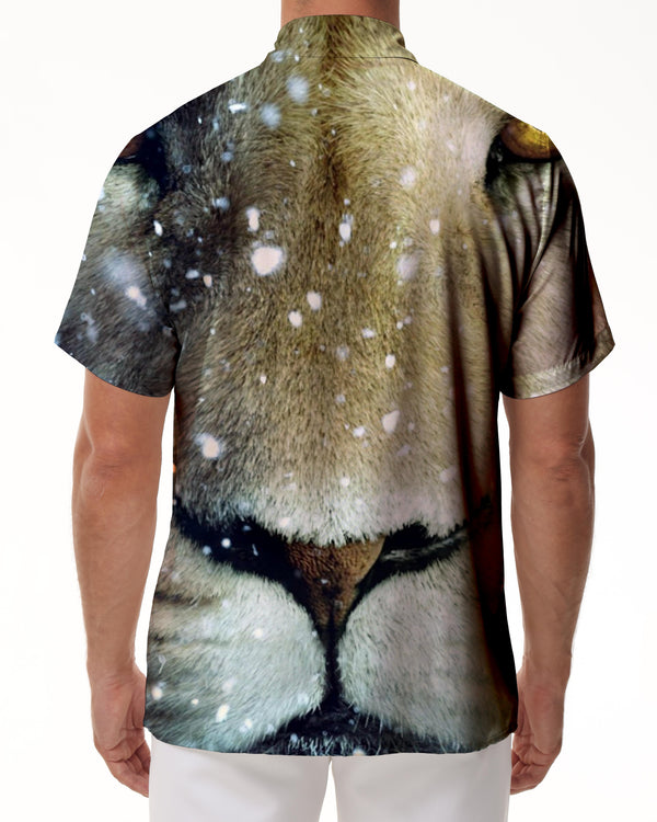 
Snowflake Animal Casual Men's Shirt Short Sleeve Pocket Pocket Hawaiian Shirt Holiday
                