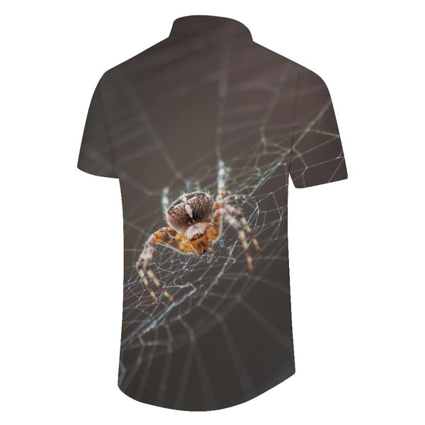 
Spider poisonous 3D printed pattern top men's daily travel casual Hawaiian loose fashion short-sleeved shirt
                