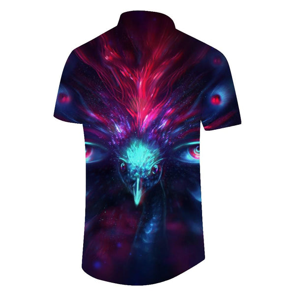 
Biological fantasy phoenix pattern men's leisure summer four seasons 3D digital printing pattern leisure beach play short sleeve
                