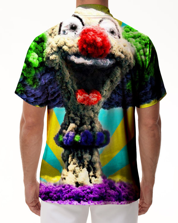 
Fashionable popular nuclear explosion 3D printing T short sleeve mushroom cloud destruction casual men's shirt men's
                