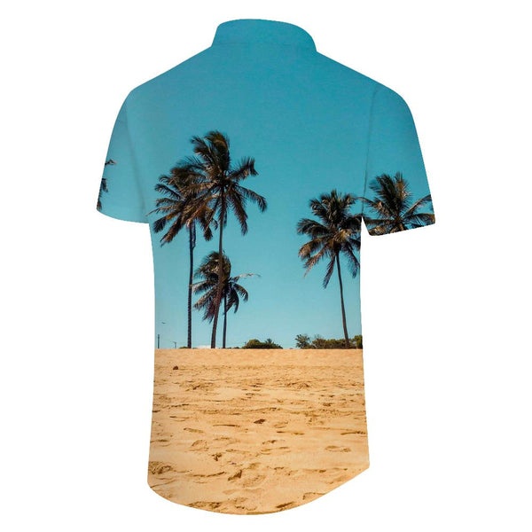 
Beach Seaside Coconut Tree Polyester Button-Up Tropical Beach Shirt Hawaii Men's Casual Everyday Loose Clothes
                