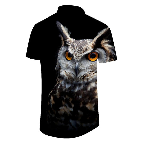 
Men's Black Owl Hawaiian Shirt Casual Short Sleeve Beach Shirt Casual Tops Summer Clothes Lapel Shirt
                