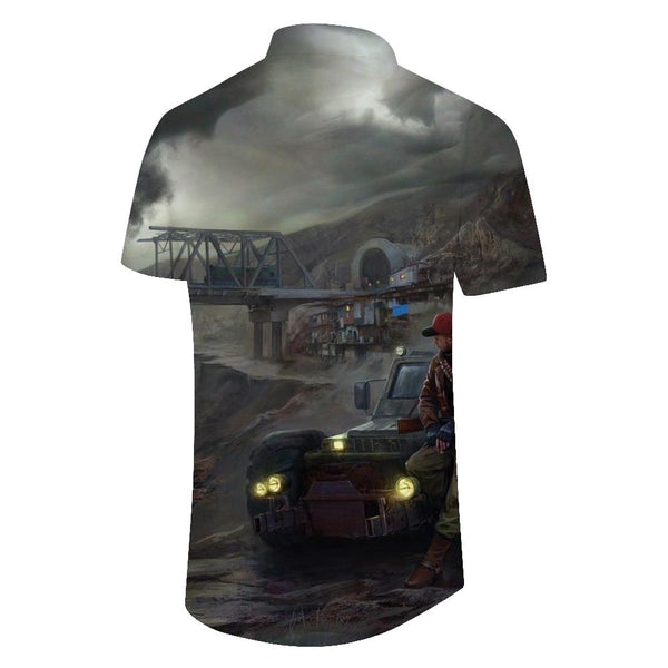 
Retro Development Channel Men's Casual Loose Short Sleeve Shirt Hawaii Four Seasons Beach Party
                