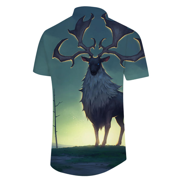 
Hawaiian shirts mens casual button down shirts perfect for summer beach vacations deer forest pattern
                