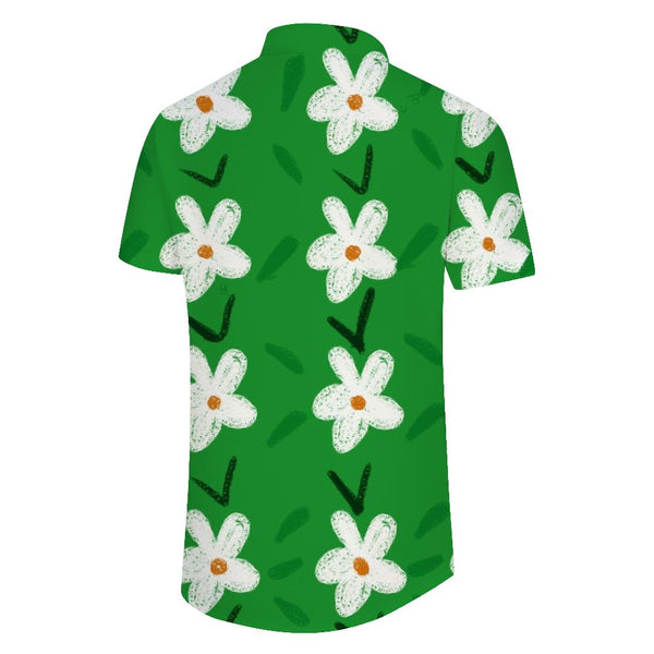 
Green Art Floral Men's Casual Hawaiian Shirt Fun Fashion Tropical Vacation Beach Shirt Men
                