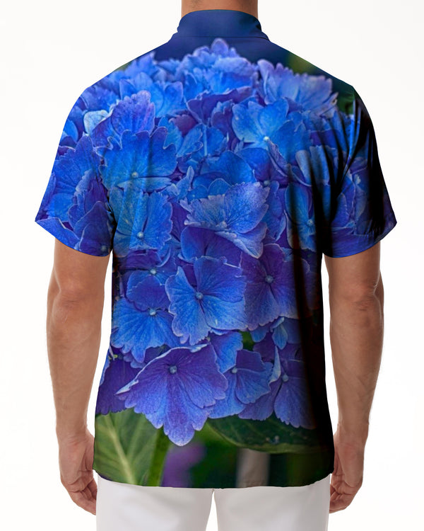 
Blue Hydrangea Floral Men's Hawaiian Shirt Short Sleeve Summer Shirt Beach Classic Shirt Print Casual Regular Fit
                