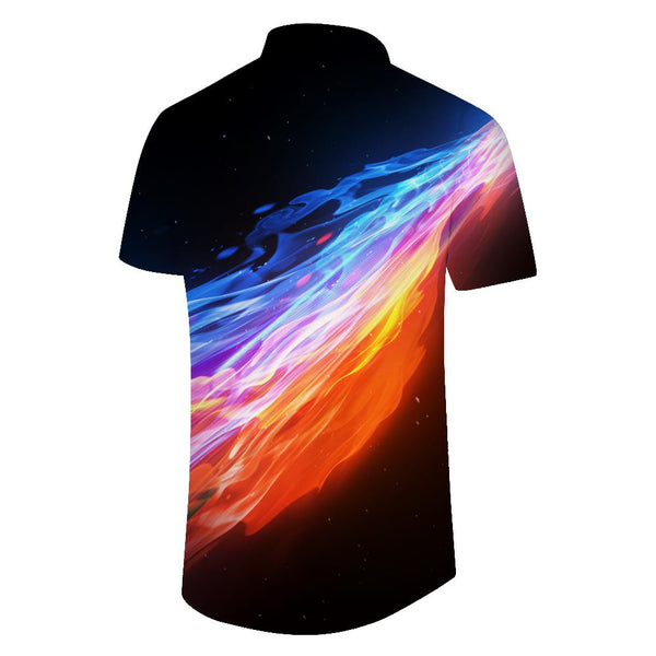
Fire and Ice Flame Casual Button Shirt Pocket Short Sleeve Shirt Men's Short Sleeve Shirt Fashion Breathable Comfortable Polyester Short Sleeve Shirt Tops
                
