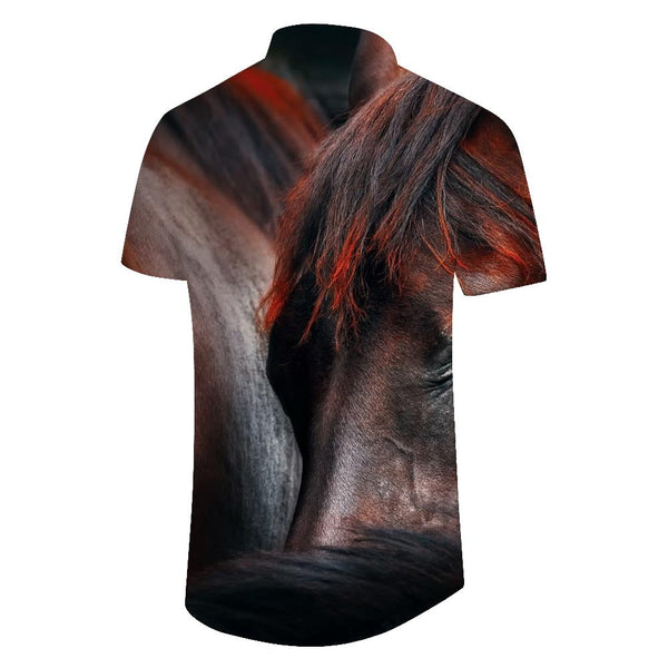 
Men's Wild Horses Running on the Grass Short Sleeve Hawaiian Shirt Men's Fashion Print with Pocket Short Sleeve
                