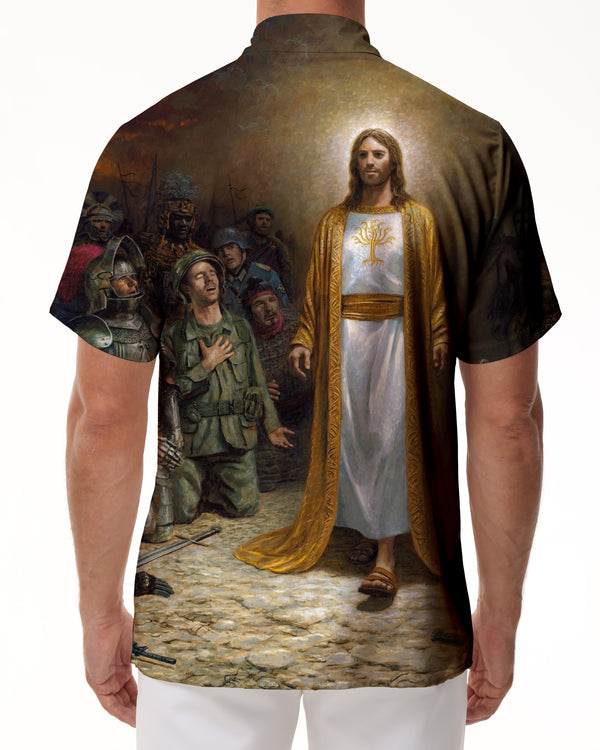 
Religious Shirt Men Button Jesus God Hip Hop Cartoon Drawing 3D Printing Harajuku Casual Shirt
                