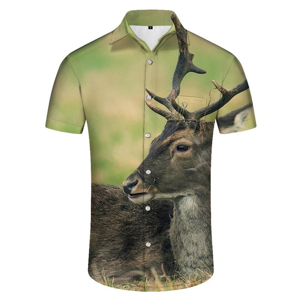 
Brown Deer Buck Scottish Wild Mens Hawaiian Shirt Short Sleeve Lapel Button Fashion Shirt Beachwear
                