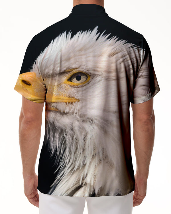 
Xtuga Bald Eagle Print Men's Casual Button Summer Beach Regular Fit Shirt
                
