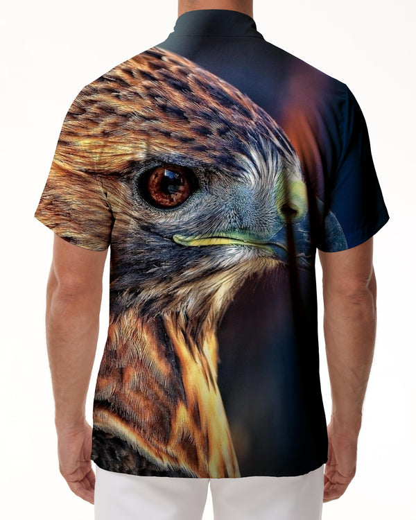 
3D Eagle Animal Print Men's Short Sleeve Shirt Casual Vacation Hawaiian Beach Shirt Comfortable Short Sleeve Top Street Style
                