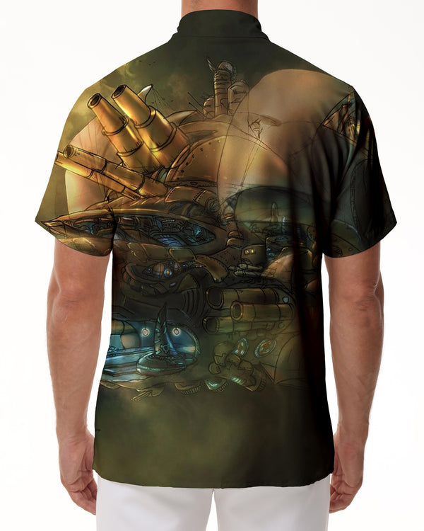 
Tank Nautical Print Men's Loose Short Sleeve Regular Fit Hawaiian Tropical Button Lapel Pocket Shirt Casual Short Sleeve
                