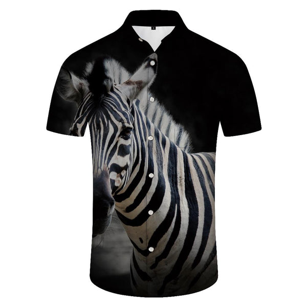
Trendy Zebra Tropical Mens Shirt Mens Hawaiian Shirt Casual Fashion Summer Holiday Floral Beach Shirt Short Sleeve Button Down
                