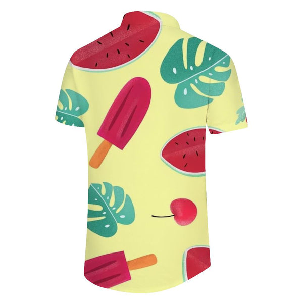 
Summer Fashion Fruit Pattern Hawaiian Shirt Tropical Summer Beach Camping Collar Shirt Casual Simple Outdoor Travel Walking Men's Short Sleeve
                