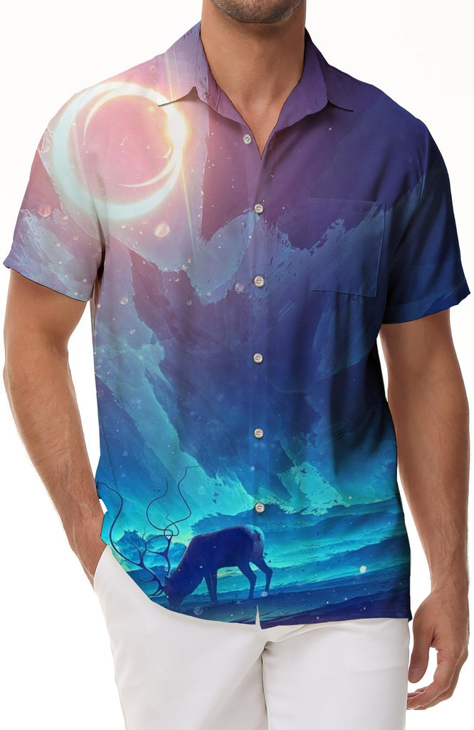 Beach summer shirt forest animal short sleeve shirt men's 3D print summer clothes casual simple
