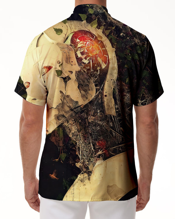 
White Robot Pattern Printed Men's Casual Shirt Cool 3D Summer Fashion Button Shirt Ocean
                