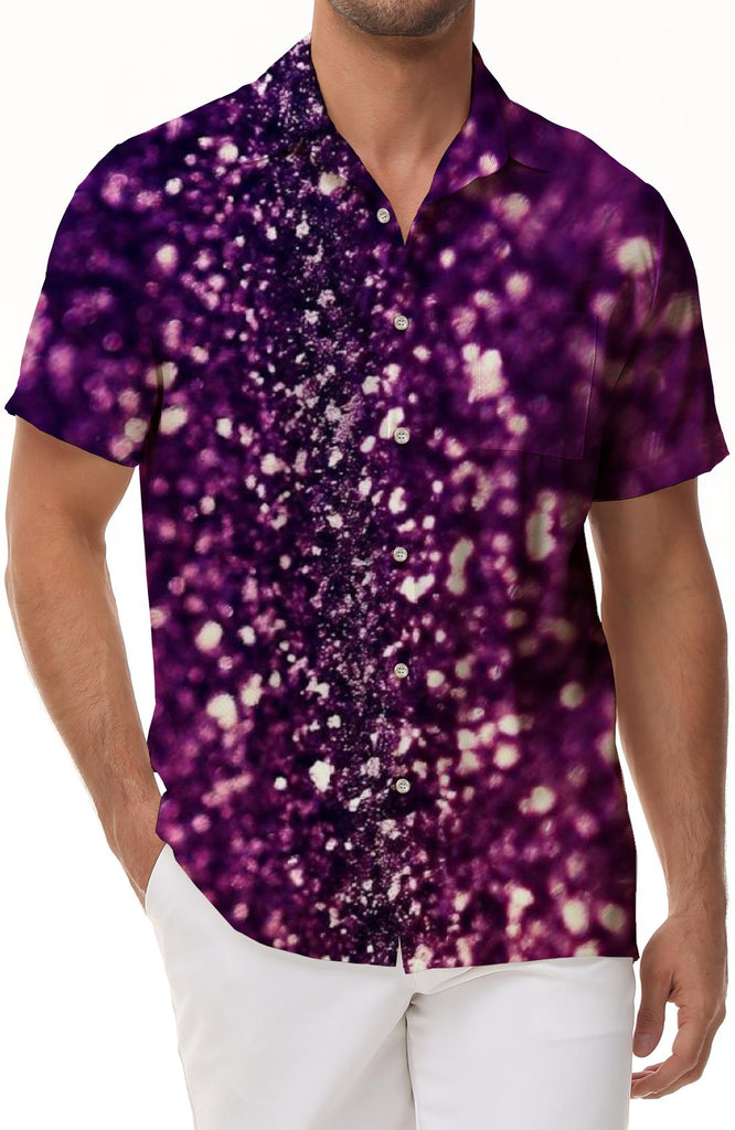 Carnival Sequin Print Lapel Gradient Beach Shirt Hawaiian Shirt Men's Breathable Fashion Shirt Short Sleeve Fashion