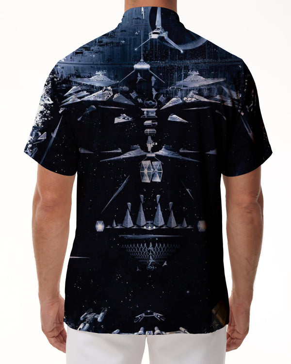 
Fashionable Hawaiian Button-Down Pocket Lapel Top Stylish Men's Casual Loose Short Sleeve Button-Down Vintage Shirt
                