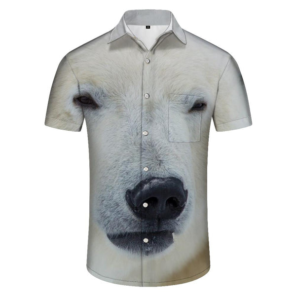 
Cold-blooded Cartoon Bear Pattern Short Sleeve Boys 3D Printed Cute Animal Shirt Summer Fashion Short Sleeve Lapel
                