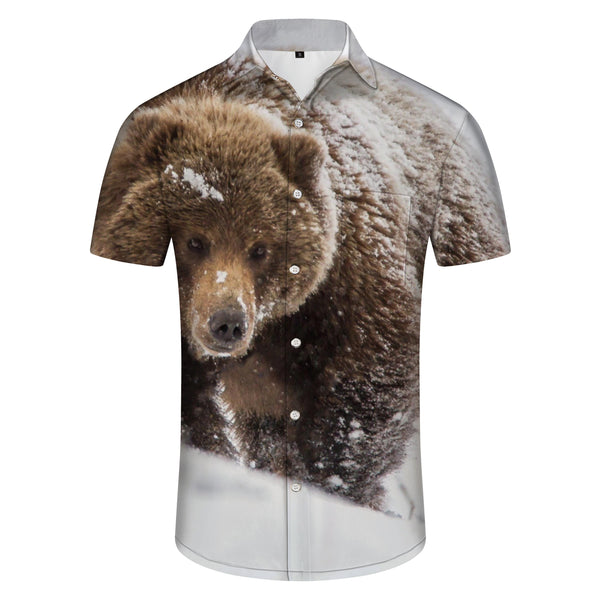
Big Snow Animal Bear Hawaiian Shirt Short Sleeve Button Shirt Casual Beach Shirt Tops Men
                