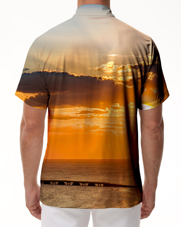 
Unisex Beach Style Men's Hawaiian Shirt Casual Loose Comfortable Breathable Short Sleeve Fashion Shirt Sunset
                