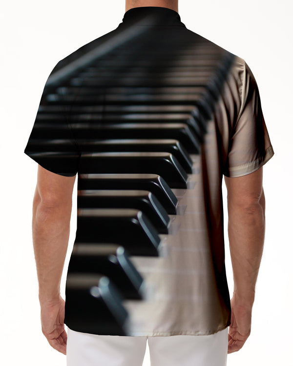 
Four Seasons New Piano Notes 3D Printed Men's Loose Short Sleeve Shirt Casual Lapel Pocket Top Short Sleeve Shirt Music
                