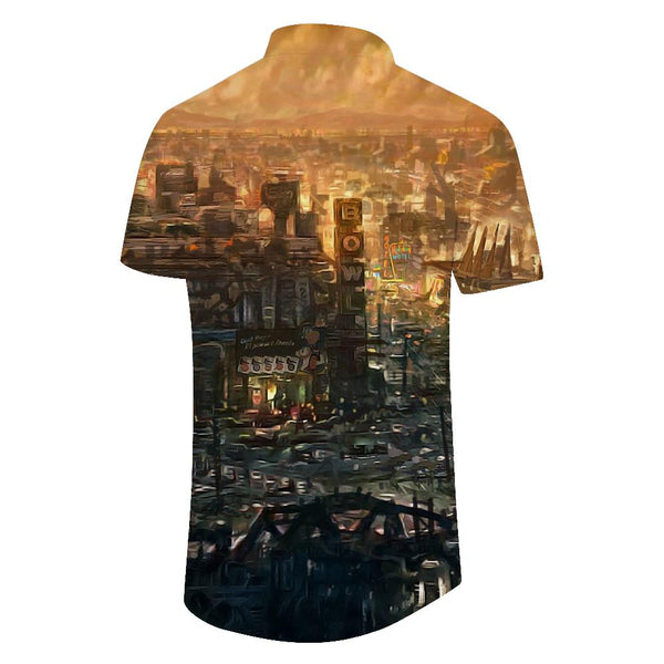 
Collapse House Casual Loose Tropical Summer Men's Short Sleeve Shirt Button Hawaiian Shirt Short Sleeve
                