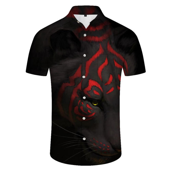 
Men's Tiger Floral Shirt Clothing Psychedelic Animal Pattern Short Sleeve Fashion Retro Style Casual Men Loose Hawaiian Rainforest Seaside Clothing
                
