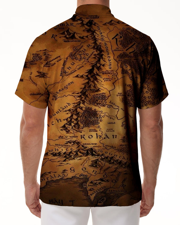 
Middle-earth Map Men's Short Sleeve Casual Tropical Button Beach Shirt Hawaiian Button Down
                
