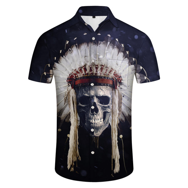 
Fun New Casual Hawaiian Button Men's Shirt Short Sleeve Clothing Print Skull Black
                