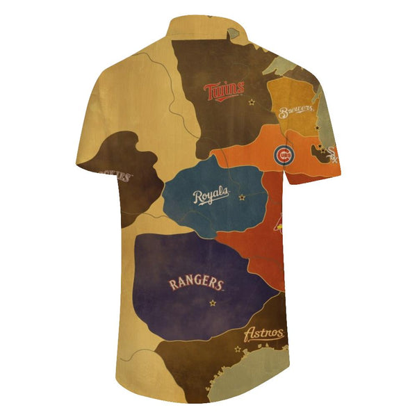 
Retro American map loose shirt short sleeve breathable Hawaiian lining shirt men's four seasons comfortable shirt short sleeve shirt casual daily travel holiday seaside tropical
                