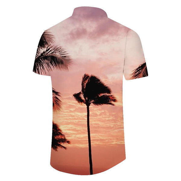 
Sunset Coconut Tree Casual Tropical Short Sleeve Button Shirt 3D Print Mens Clothing Summer Vacation
                