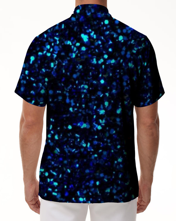 
Mixed Color Shiny Hawaiian Tropical Four Seasons Print Pattern Men's 3D Digital Print Short Sleeve Button Shirt
                