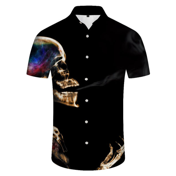 
Black skull frame men's abstract personalized hip hop rap art casual fashion trend street wear
                