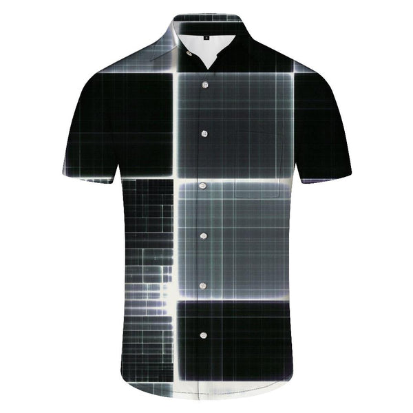 
Geometric Fashion Comfortable Breathable Short Sleeve Retro Loose Shirt Beach Short Sleeve Button Hawaiian Shirt
                