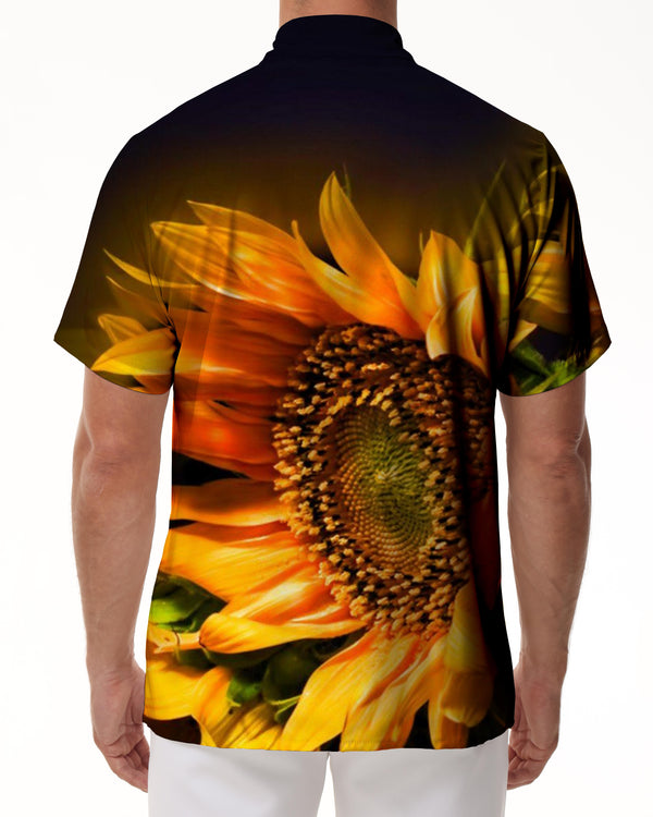 
Quirky Vintage Mens Casual Hawaiian Shirt Yellow Button Sunflower Tropical Summer Mens Beach Outfit
                