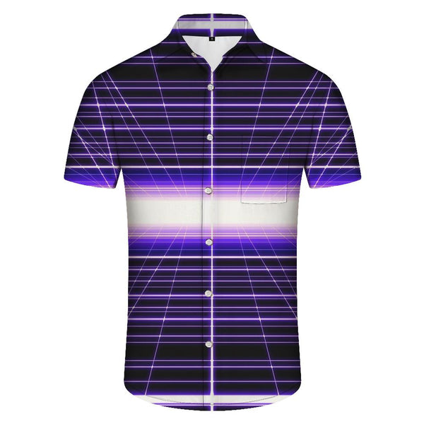 
Men's Fashion Summer Shirt Digital Print Short Sleeve Button-Up Hawaiian Button-Up Geometric Pattern Camping Short Sleeve
                