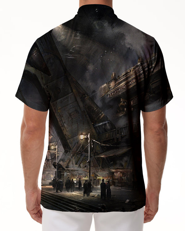 
Titanic Cruise Ship Men's Casual Summer Beachwear Button-Down Loose Shirt Short Sleeve Style
                
