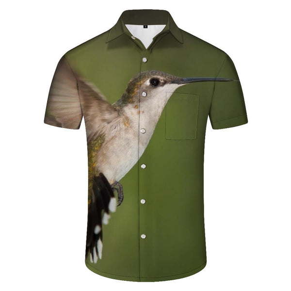 
Kingfisher Spring Bird Men's Hawaiian Shirt Trendy Short Sleeve Hawaiian Top Casual Wear Summer Shirt Suitable for Beach Holiday Party
                