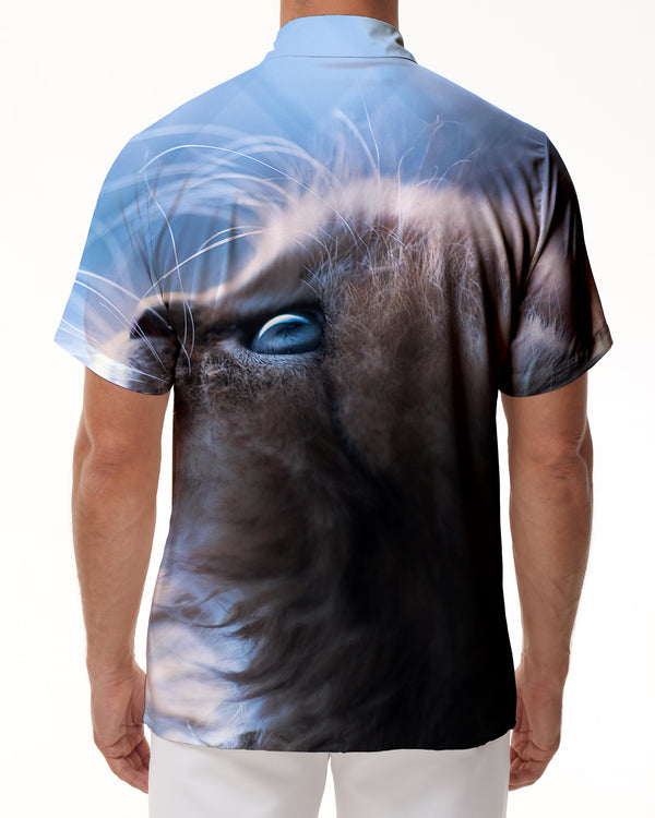 
Kitten cute animal cat men's casual loose daily travel clothing short sleeves suitable for tropical seaside parties
                