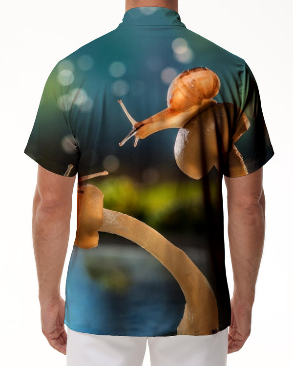 
Snail Reptile Fun Men's Casual Short Sleeve Shirt Hawaiian Button Lapel Tropical Four Seasons Short Sleeve Shirt Tops
                